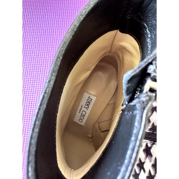 Jimmy Choo Leather ankle boots Size 36 Pointed Toe Zip Lambskin Kitten Heel NEW - Picture 7 of 9